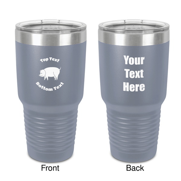 Custom Barbeque 30 oz Stainless Steel Tumbler - Grey - Double-Sided (Personalized)
