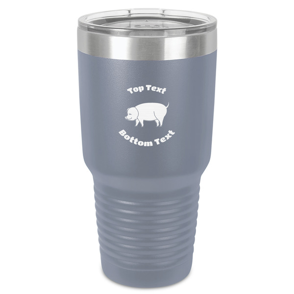 Custom Barbeque 30 oz Stainless Steel Tumbler - Grey - Single-Sided (Personalized)