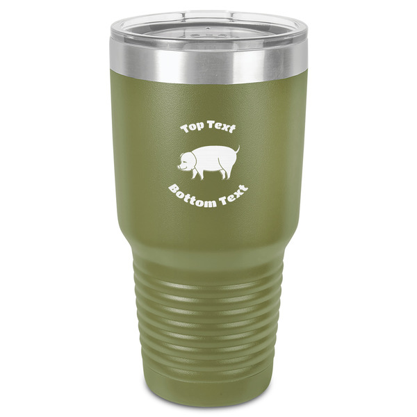Custom Barbeque 30 oz Stainless Steel Tumbler - Olive - Single-Sided (Personalized)