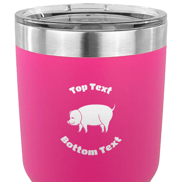 Barbeque 30 oz Stainless Steel Ringneck Tumbler - Pink - CLOSE UP