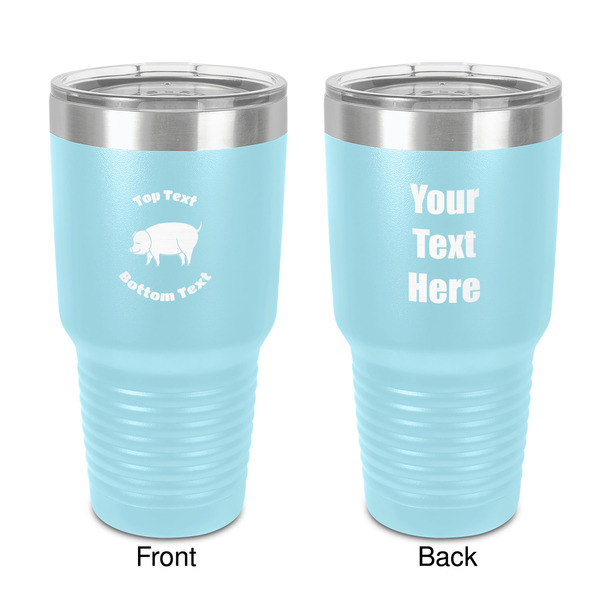 Custom Barbeque 30 oz Stainless Steel Tumbler - Teal - Double-Sided (Personalized)