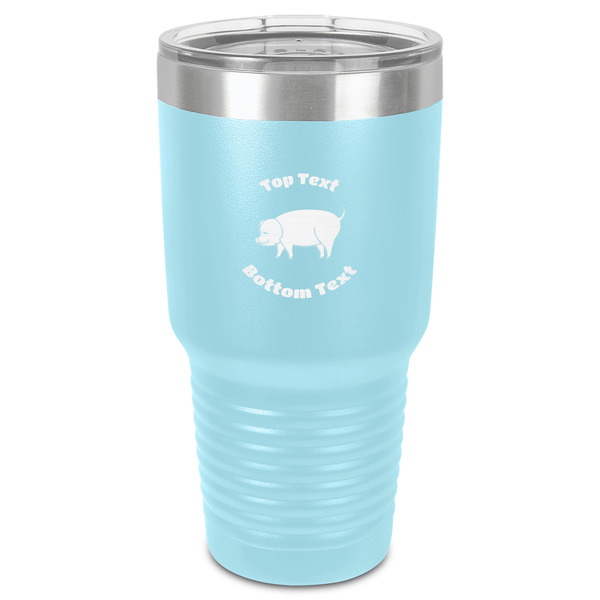 Custom Barbeque 30 oz Stainless Steel Tumbler - Teal - Single-Sided (Personalized)