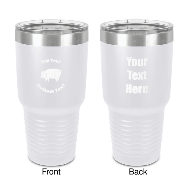 Custom Barbeque 30 oz Stainless Steel Tumbler - White - Double-Sided (Personalized)