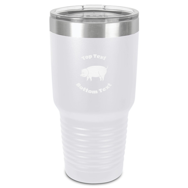 Custom Barbeque 30 oz Stainless Steel Tumbler - White - Single-Sided (Personalized)