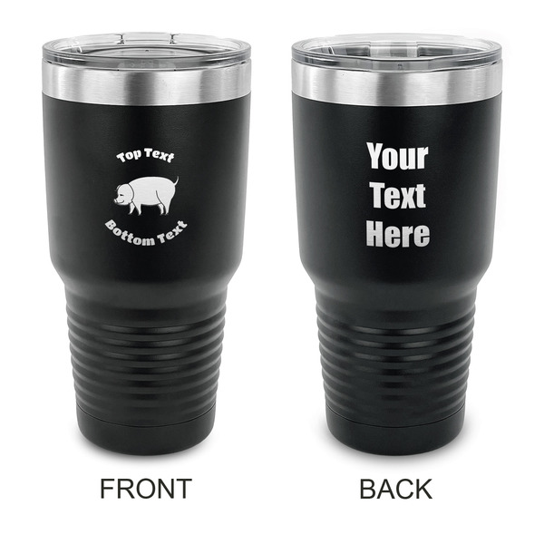 Custom Barbeque 30 oz Stainless Steel Tumbler - Black - Double Sided (Personalized)