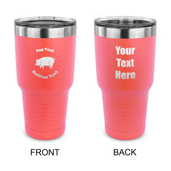 Custom Barbeque 30 oz Stainless Steel Tumbler - Coral - Double Sided (Personalized)