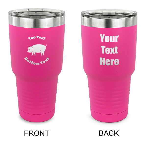 Custom Barbeque 30 oz Stainless Steel Tumbler - Pink - Double Sided (Personalized)
