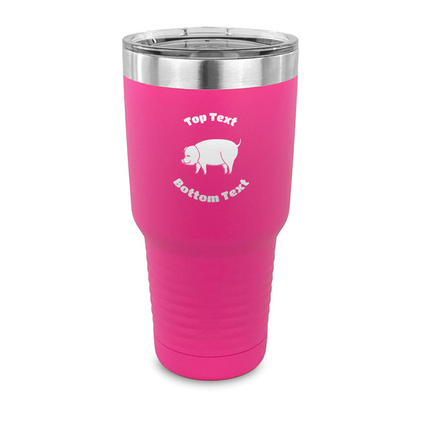 Barbeque 30 oz Stainless Steel Ringneck Tumblers - Pink - FRONT