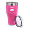 Barbeque 30 oz Stainless Steel Ringneck Tumblers - Pink - LID OFF
