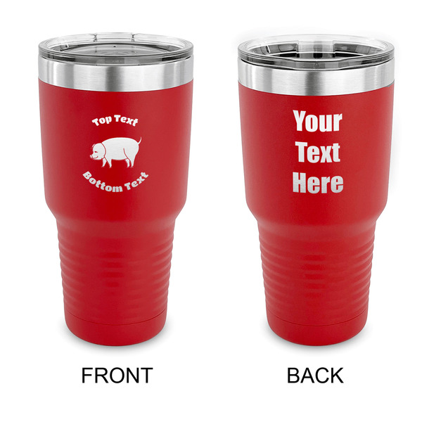 Custom Barbeque 30 oz Stainless Steel Tumbler - Red - Double Sided (Personalized)