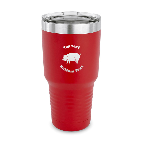 Custom Barbeque 30 oz Stainless Steel Tumbler - Red - Single Sided (Personalized)