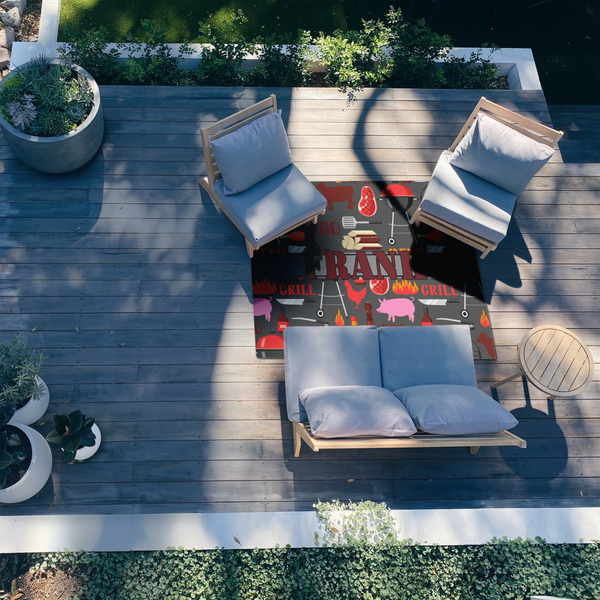 Barbeque 5'x7' Patio Rug - In context
