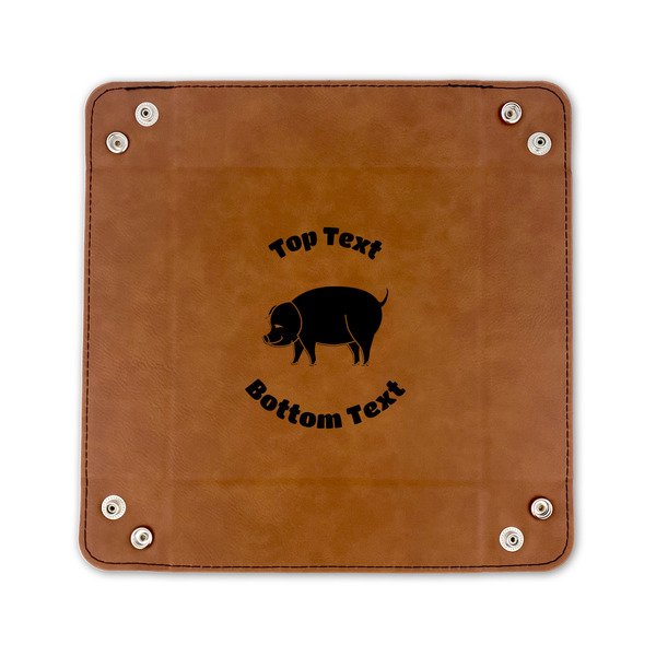 Barbeque 6" x 6" Leatherette Snap Up Tray - FLAT FRONT