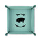 Barbeque 6" x 6" Teal Leatherette Snap Up Tray - FOLDED UP