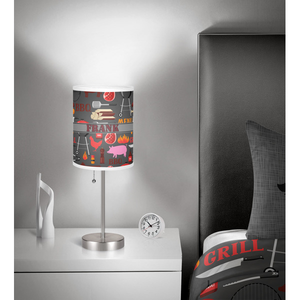 Barbeque 7 inch drum lamp shade - in room