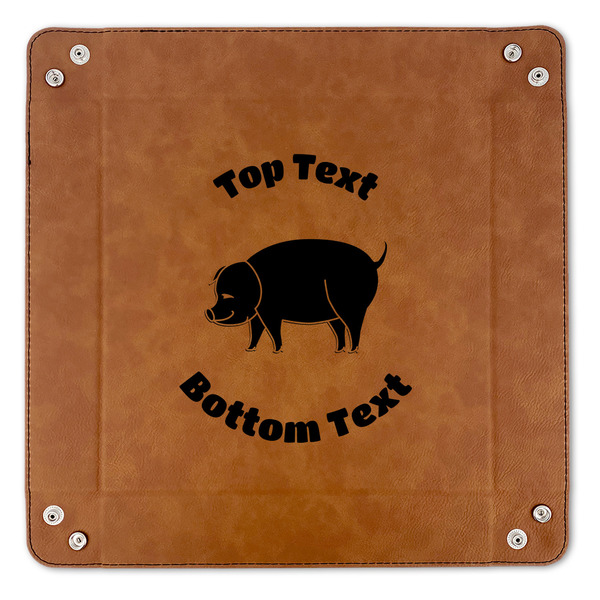 Barbeque 9" x 9" Leatherette Snap Up Tray - APPROVAL (FLAT)