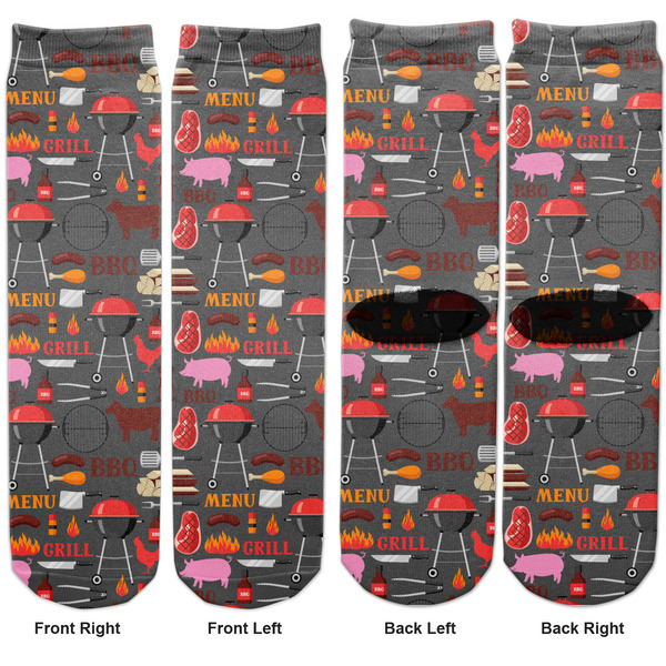 Barbeque Adult Crew Socks - Double Pair - Front and Back - Apvl