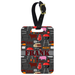 Barbeque Metal Luggage Tag w/ Name or Text