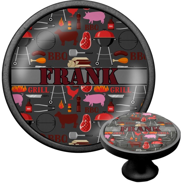 Custom Barbeque Cabinet Knob (Black) (Personalized)