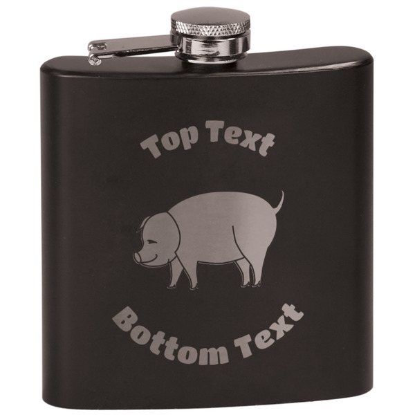 Custom Barbeque Black Flask Set (Personalized)