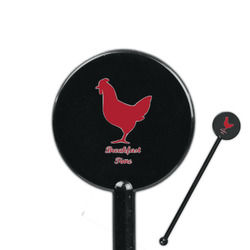 Barbeque 5.5" Round Plastic Stir Sticks - Black - Single Sided (Personalized)