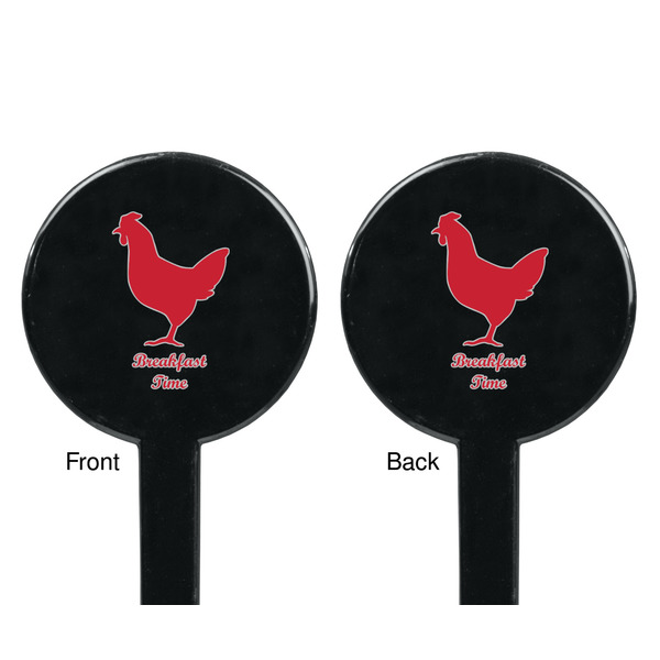 Barbeque Black Plastic 7" Stir Stick - Double Sided - Round - Front & Back