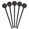 Barbeque Black Plastic 7" Stir Stick - Round - Fan View