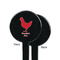 Barbeque Black Plastic 7" Stir Stick - Single Sided - Round - Front & Back