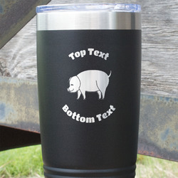 Barbeque 20 oz Stainless Steel Tumbler - Black - Single Sided (Personalized)