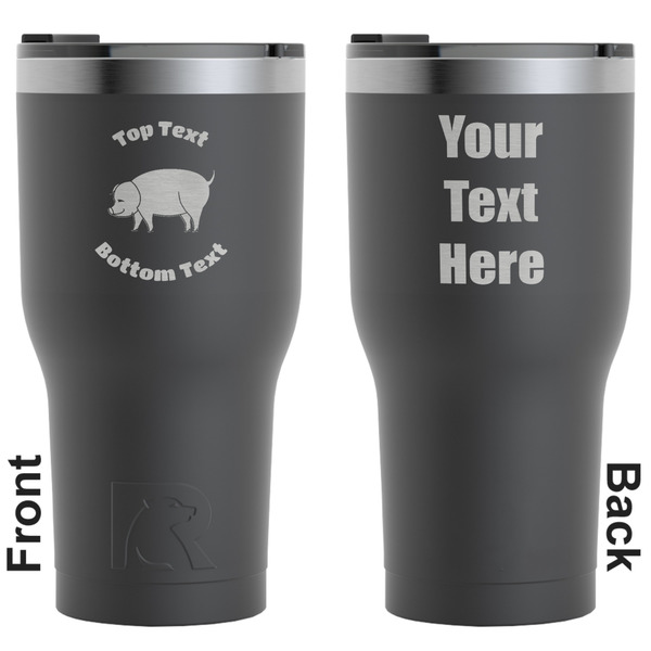 Custom Barbeque RTIC Tumbler - Black - Engraved Front & Back (Personalized)
