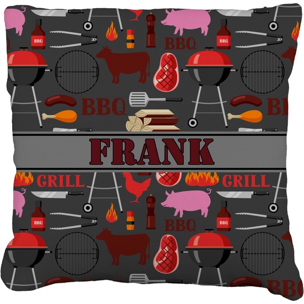 Custom Barbeque Faux-Linen Throw Pillow 16" (Personalized)