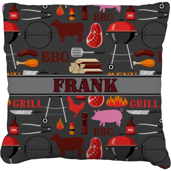 Custom Barbeque Faux-Linen Throw Pillow 20" (Personalized)