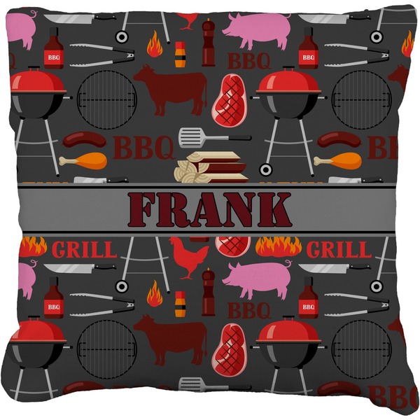 Custom Barbeque Faux-Linen Throw Pillow 26" (Personalized)
