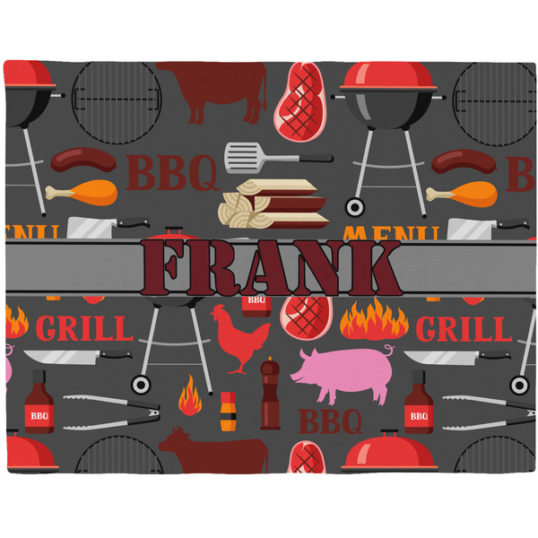 Custom Barbeque Woven Fabric Placemat - Twill w/ Name or Text