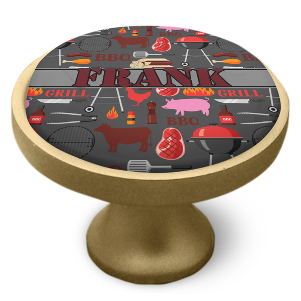 Barbeque Cabinet Knob - Gold - Side