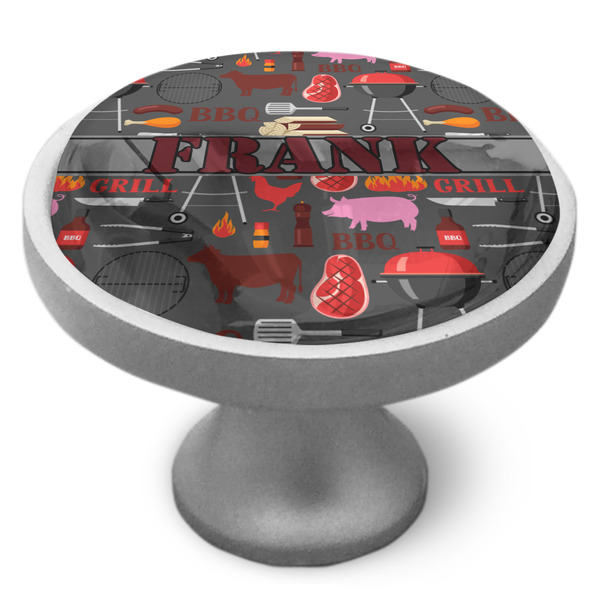 Barbeque Cabinet Knob - Nickel - Side