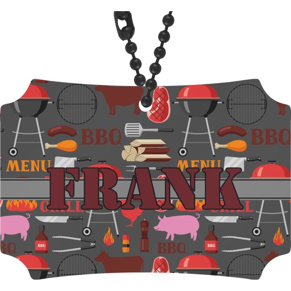 Custom Barbeque Rear View Mirror Ornament (Personalized)