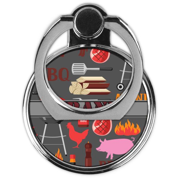 Barbeque Cell Phone Ring Stand & Holder - Front (Collapsed)