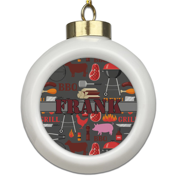 Custom Barbeque Ceramic Ball Ornament (Personalized)