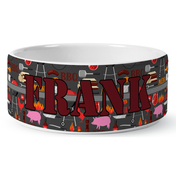 Barbeque Ceramic Dog Bowl - Medium - Front