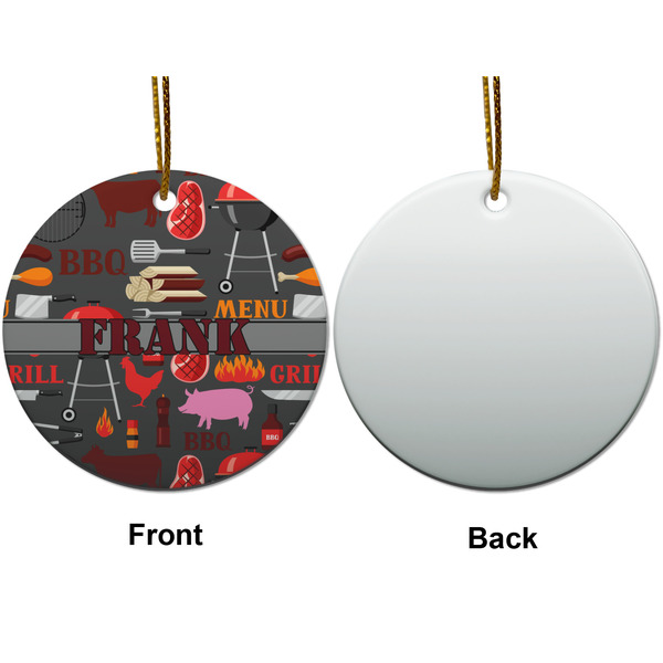 Barbeque Ceramic Flat Ornament - Circle Front & Back (APPROVAL)