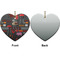 Barbeque Ceramic Flat Ornament - Heart Front & Back (APPROVAL)