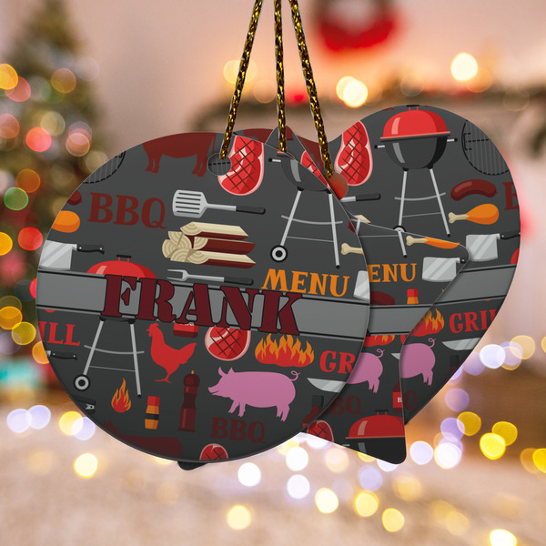 Custom Barbeque Ceramic Ornament w/ Name or Text