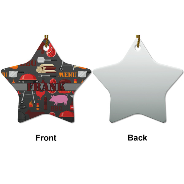 Barbeque Ceramic Flat Ornament - Star Front & Back (APPROVAL)