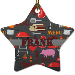 Barbeque Star Ceramic Ornament w/ Name or Text
