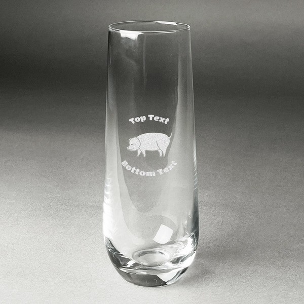 Custom Barbeque Champagne Flute - Stemless Engraved (Personalized)