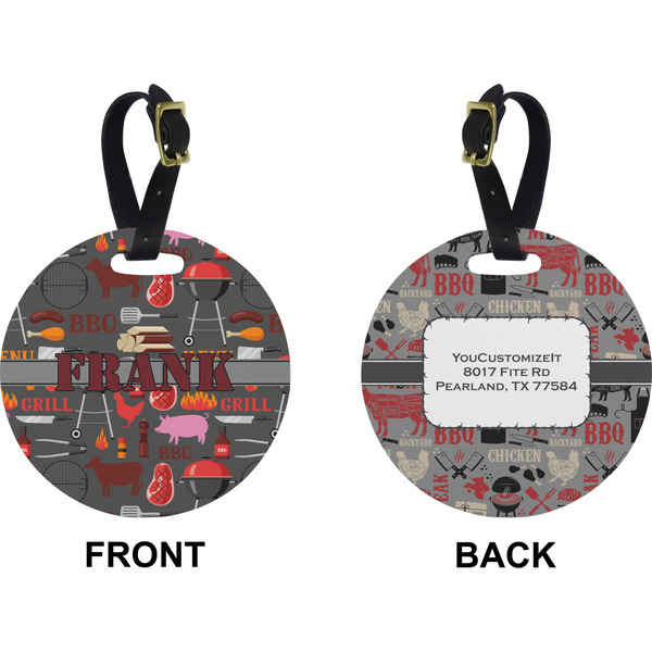 Barbeque Circle Luggage Tag (Front + Back)