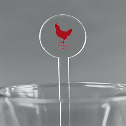 Barbeque 5.5" Round Plastic Stir Sticks - Clear (Personalized)