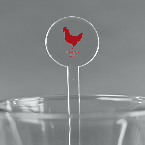 Custom Barbeque 5.5" Round Plastic Stir Sticks - Clear (Personalized)