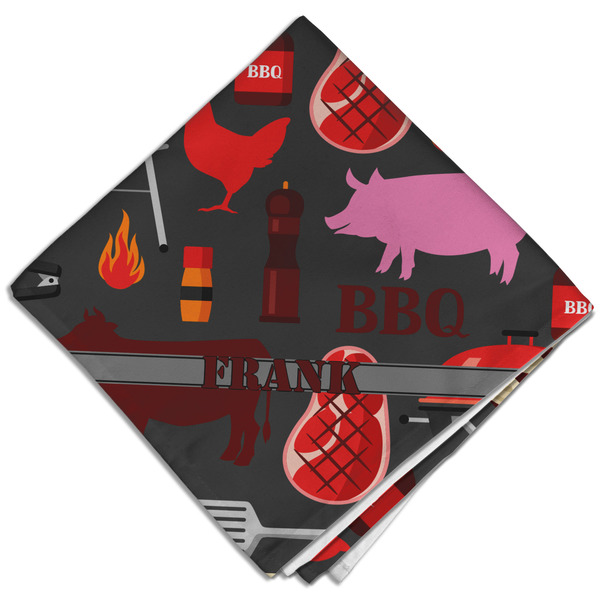 Custom Barbeque Cloth Dinner Napkin - Single w/ Name or Text